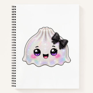 Witte Geest Dumpling Zachte Halloween Zwarte Notitieboek