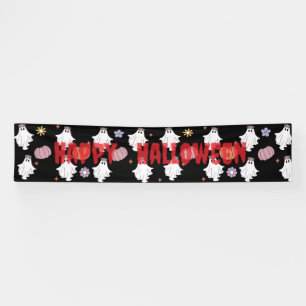 Witte Geest & Pompoen Banner – Halloween Decoratie