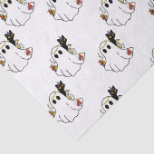 Witte Geesten en Zwarte Katten Witte Halloween Tissuepapier (Detail)