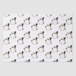 Witte Geesten en Zwarte Katten Witte Halloween Tissuepapier
