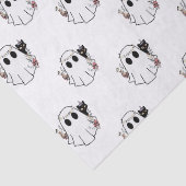 Witte Geesten en Zwarte Katten Witte Halloween Tissuepapier (Detail)