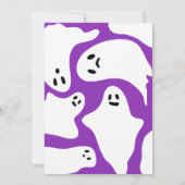 Witte geesten oranje paarse halloween baard kaart (Achterkant)