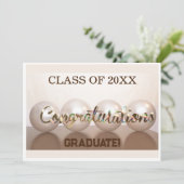 Witte Gefeliciteerd Afstuderen Afstuderen Ballon Kaart (Staand voorkant)