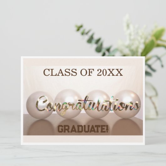 Witte Gefeliciteerd Afstuderen Afstuderen Ballon Kaart (Staand voorkant)