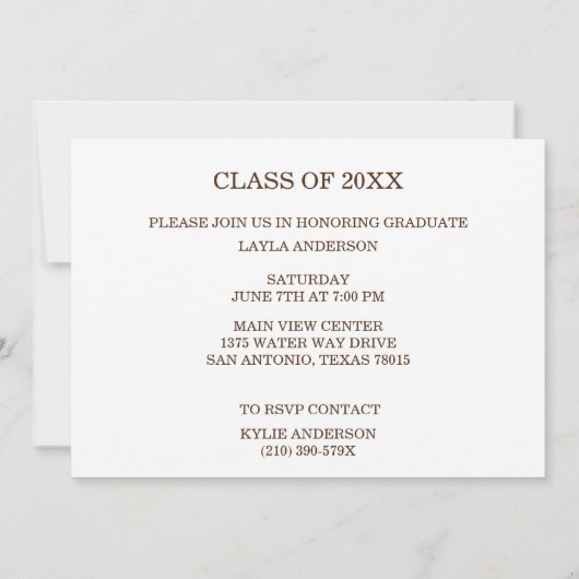 Witte Gefeliciteerd Afstuderen Afstuderen Ballon Kaart (Achterkant)