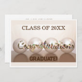 Witte Gefeliciteerd Afstuderen Afstuderen Ballon Kaart (Voorkant / Achterkant)