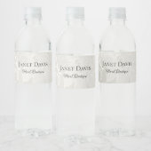 Witte gegraveerde bloemen zilver waterfles etiket (Flessen)