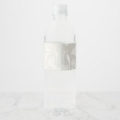 Witte gegraveerde bloemen zilver waterfles etiket (Achterkant)