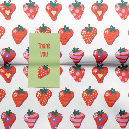 witte geïllustreerde aardbei tissuepapier