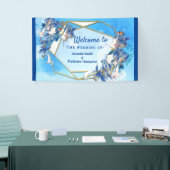 Witte geïllustreerde Waterverf Moonflower Spandoek (Beurs)