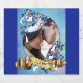 Witte geïllustreerde Waterverf Moonflower Sparkling Wijnetiket (Enkel label)