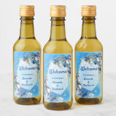 Witte geïllustreerde Waterverf Moonflower Wijn Etiket (Flessen)