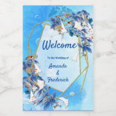 Witte geïllustreerde Waterverf Moonflower Wijn Etiket (Enkel label)