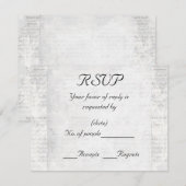 Witte  geïnspireerde RSVP-kaart Sjabloon (Voorkant / Achterkant)