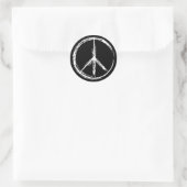 Witte, geïsoleerde, creatieve vredesnaam ronde sticker (Tas)