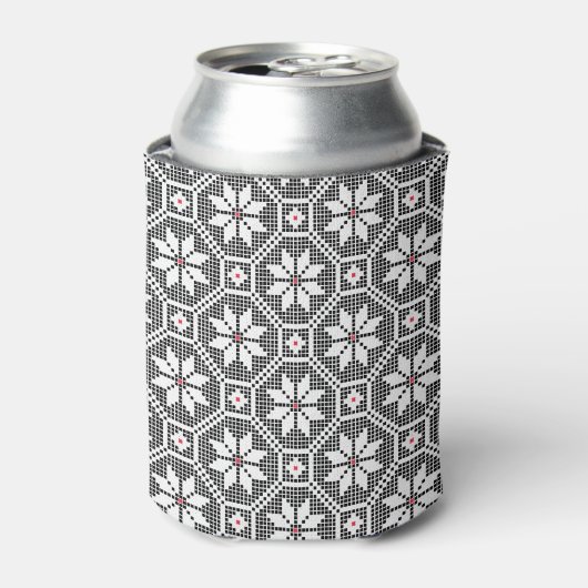 Witte geïsoleerde kant op CUSTOMIZE zwarte achterg Blikjeskoeler (Blikje Voorkant)