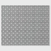 Witte geïsoleerde lace-structuur op zwarte achterg cadeaupapier (Vlak)