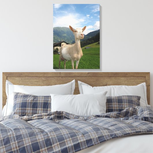 Witte geit canvas afdruk (Insitu (Slaapkamer))
