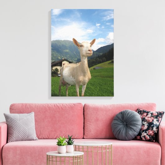 Witte geit canvas afdruk (Insitu (Woonkamer))
