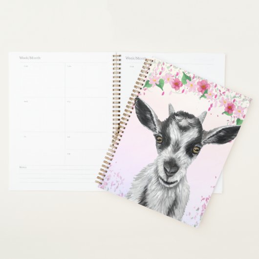 Witte geit met Flowers Planner (Display)