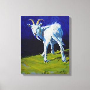 Witte geitenschildering canvas afdruk