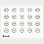 Witte gekranste vrolijke kerst Sticker (Vel)