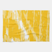 Witte, gele Abstracte Art Retro Kitchen Towel Theedoek (Horizontaal)