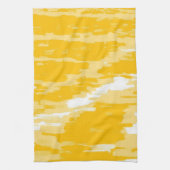 Witte, gele Abstracte Art Retro Kitchen Towel Theedoek (Verticaal)
