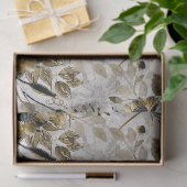 Witte, gele anemonen op een grijs-bruine achtergro tissuepapier (Geschenk)