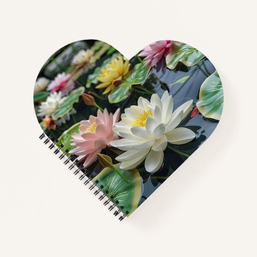 Witte, gele bloeiende lotus notitieboek (Voorkant)