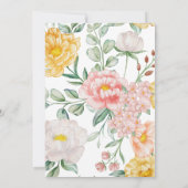 Witte Gele Bloem Boog Huwelijksuitnodiging Kaart (Achterkant)