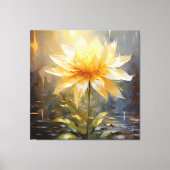 Witte/Gele Bloem Canvas Afdruk (Voorkant)
