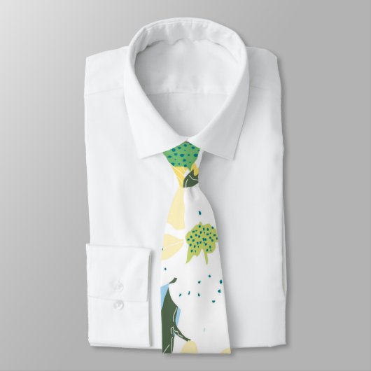 witte gele bloem sakura stropdas (Gebonden)