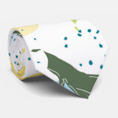 witte gele bloem sakura stropdas (Opgerold)