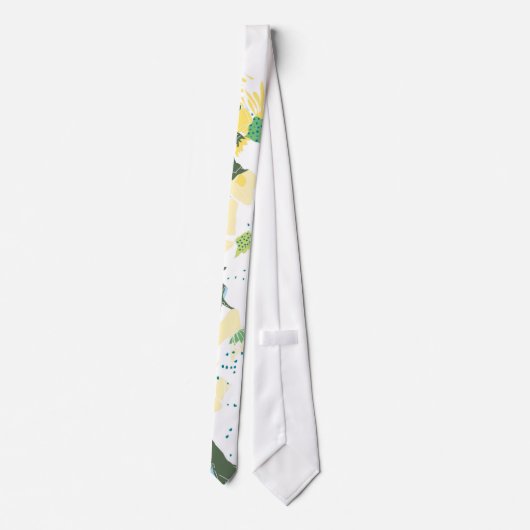 witte gele bloem sakura stropdas (Achterkant)