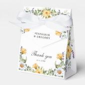 Witte Gele Bloemen Bruiloft Bedankdoosjes (Voorkant Zijde)