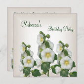  witte gele bloemen crème wit kaart (Voorkant / Achterkant)