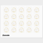 witte gele bloemen Doop Vierkante Sticker (Vel)
