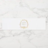 witte gele bloemen Doop Waterfles Etiket (Enkel label)