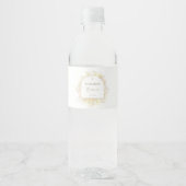 witte gele bloemen Doop Waterfles Etiket (Voorkant)