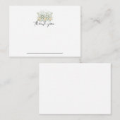 Witte & Gele Bloemen Notecard Dank u Notitiekaartje (Voorkant / Achterkant)