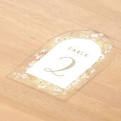 witte gele bloemen tafel nummers acryl uitnodigingen (Laagn)