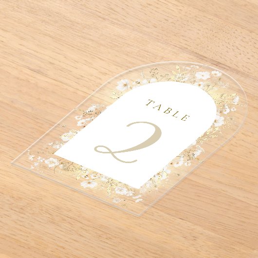 Witte gele bloemen Tafelnummers (Laagn)