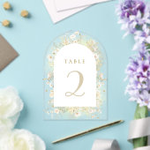 Witte gele bloemen Tafelnummers (Insitu (Huwelijk))