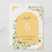 Witte Gele Boho Bloemstuk Tafel Nummers Kaart (Voorkant)