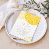 Witte Gele Chrysanthemum Eenvoudig Proefdiner Kaart