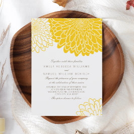 Witte Gele Chrysanthemum Eenvoudige Stijlvolle Bru Kaart