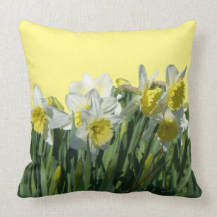 Witte Gele Daffodils Cust. Sierkussen