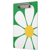 Witte & Gele Daisy Bloem op Kelly Groen Klembord (Links)