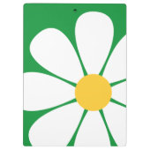Witte & Gele Daisy Bloem op Kelly Groen Klembord (Achterkant)